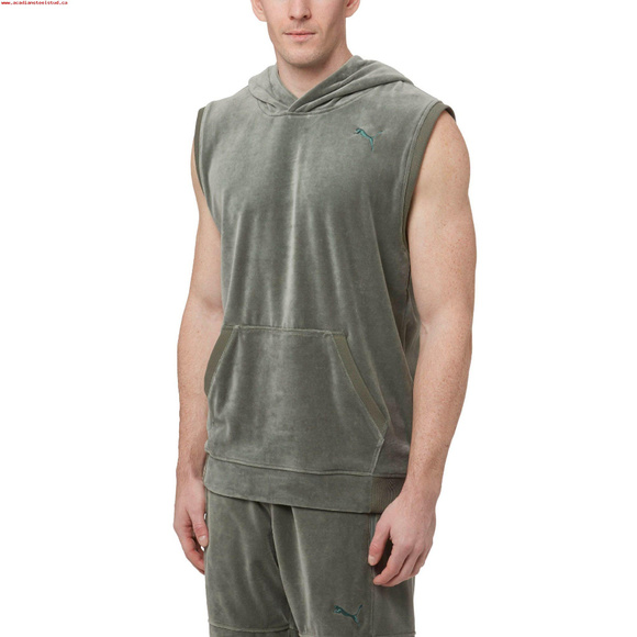 PUMA Reset Velour Hoodie Sweater S/S Top Shirt - Picture 2 of 2